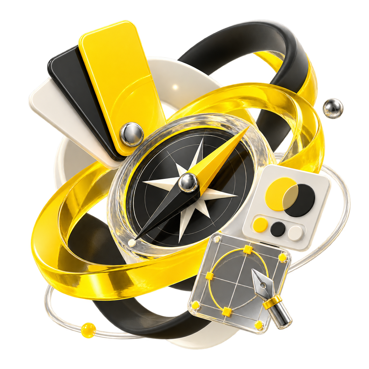 Artistic 3D icon for brand strategy and identity
