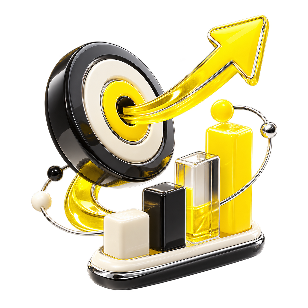 Artistic 3D icon for digital marketing and paid media