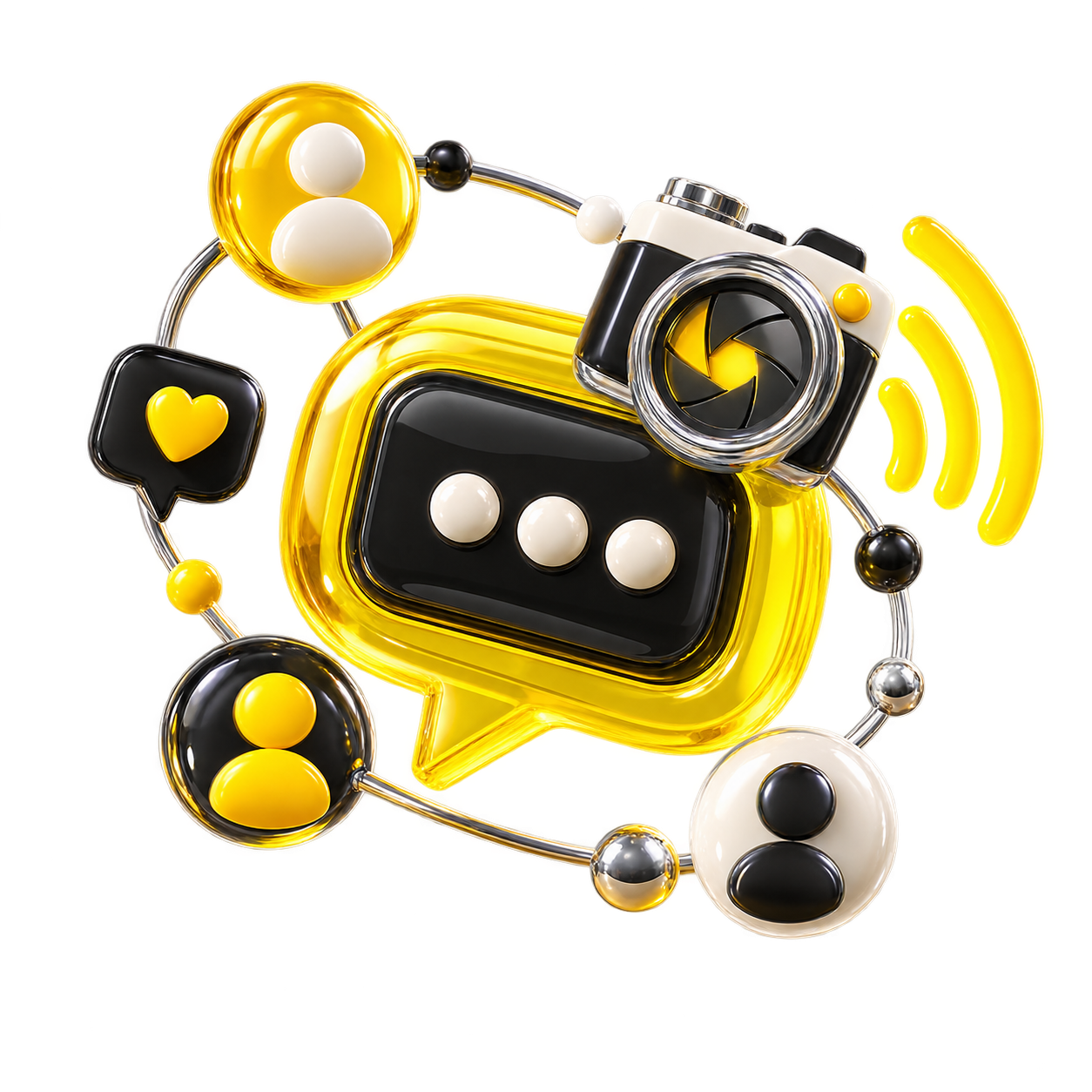 Artistic 3D icon for social content and influencer marketing