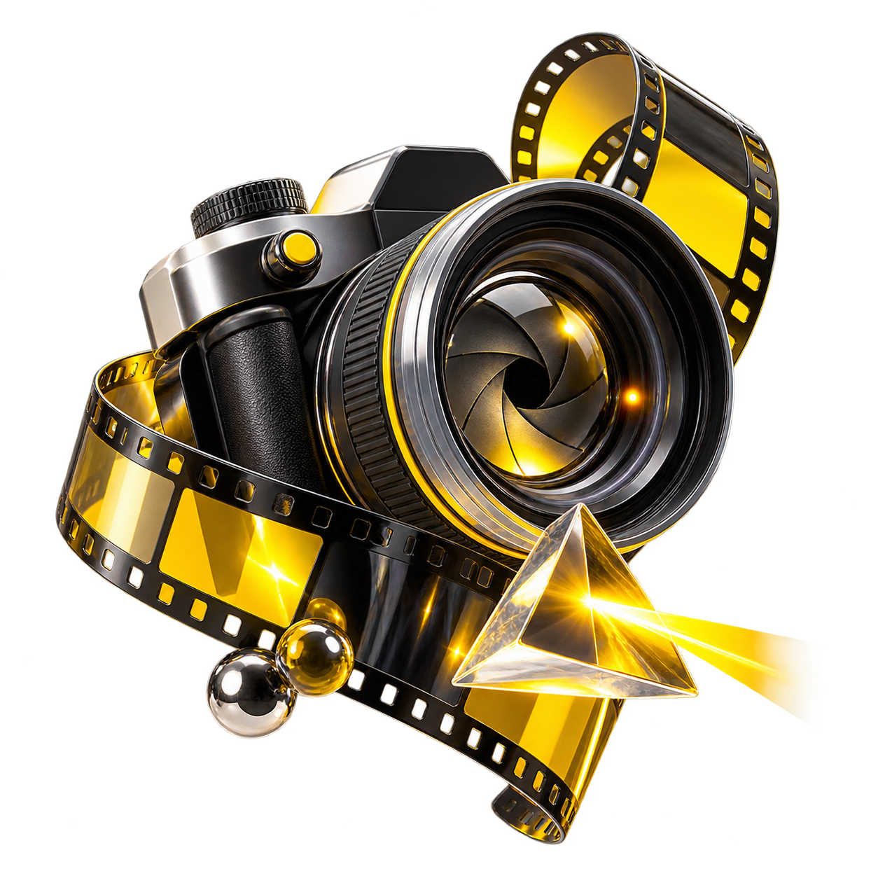 Artistic 3D icon for video and photography
